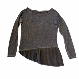 Asymmetrical, long sleeve shirt